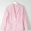 Women's Striped Boater Style Red & White Vintage Jacket S/M