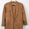 Women's Tan Leather Suit Jacket M