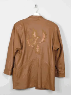 Women's Tan Leather Suit Jacket M
