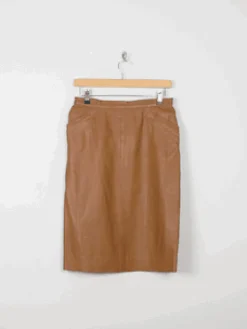 Women's Tan Leather Suit Jacket M