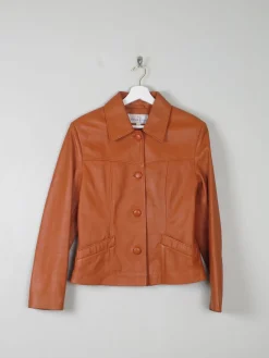 Women's Tan Vintage Leather Jacket M