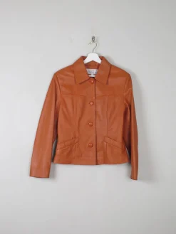 Women's Tan Vintage Leather Jacket M