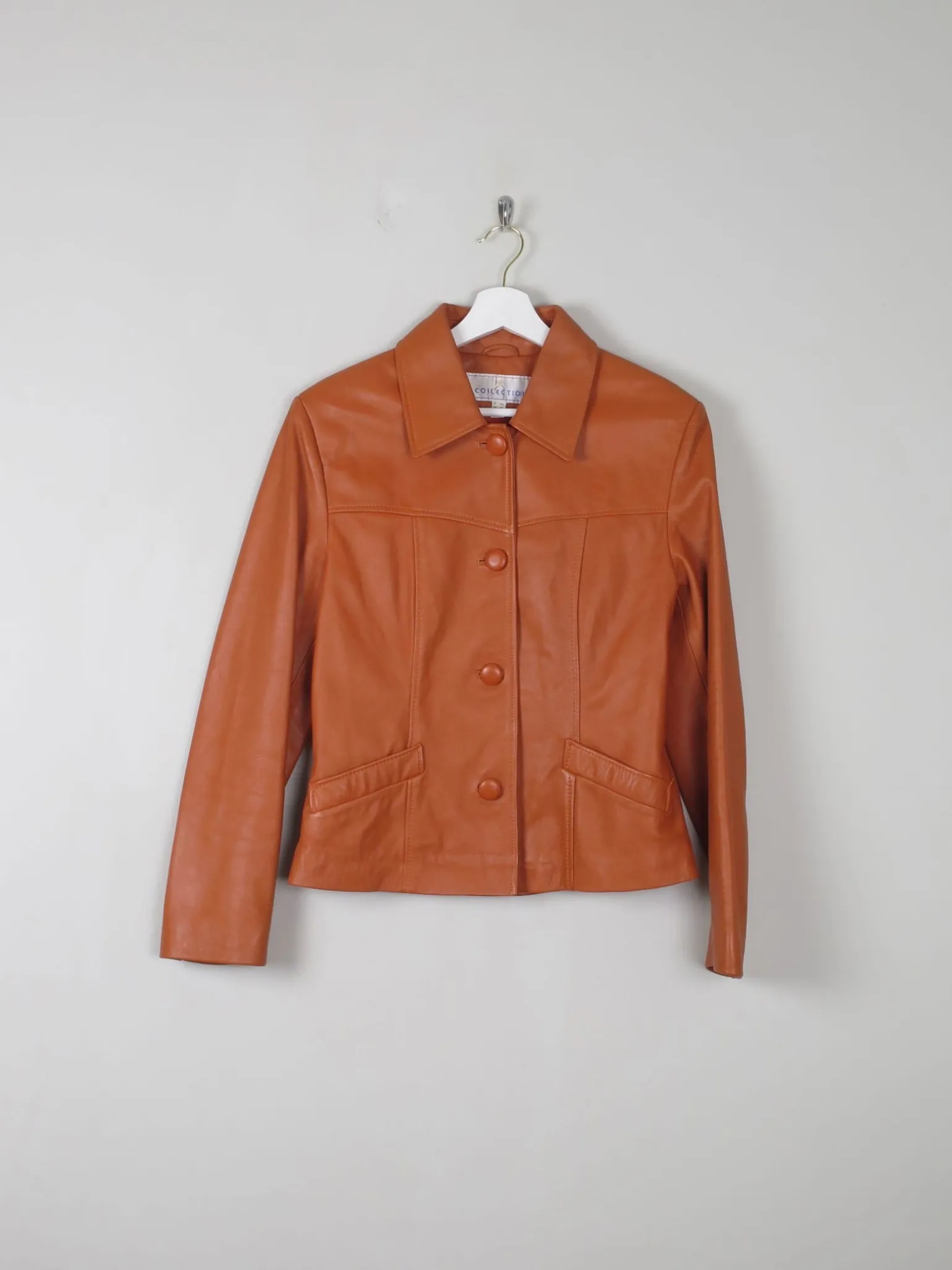 Women's Tan Vintage Leather Jacket M