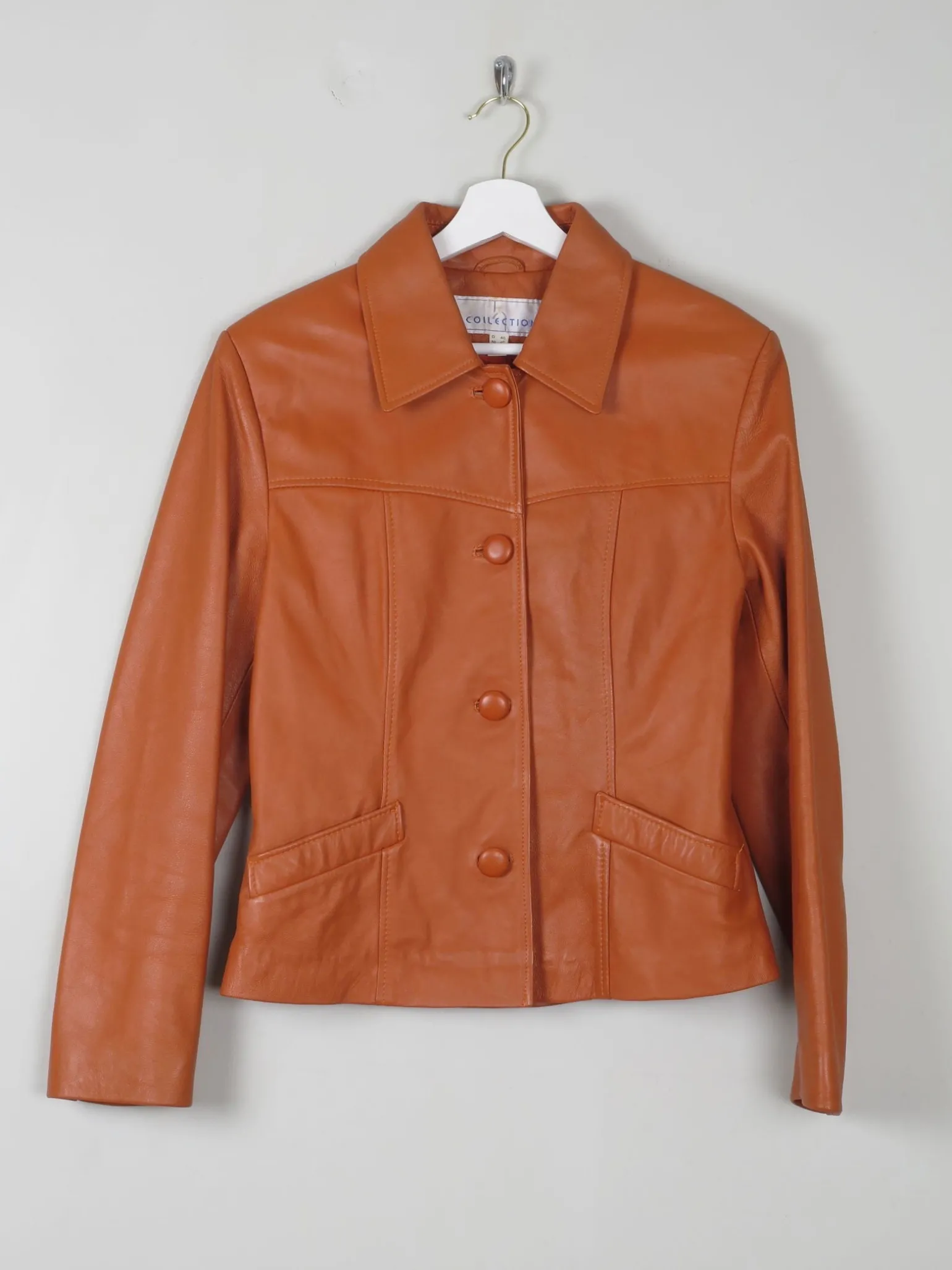 Women's Tan Vintage Leather Jacket M