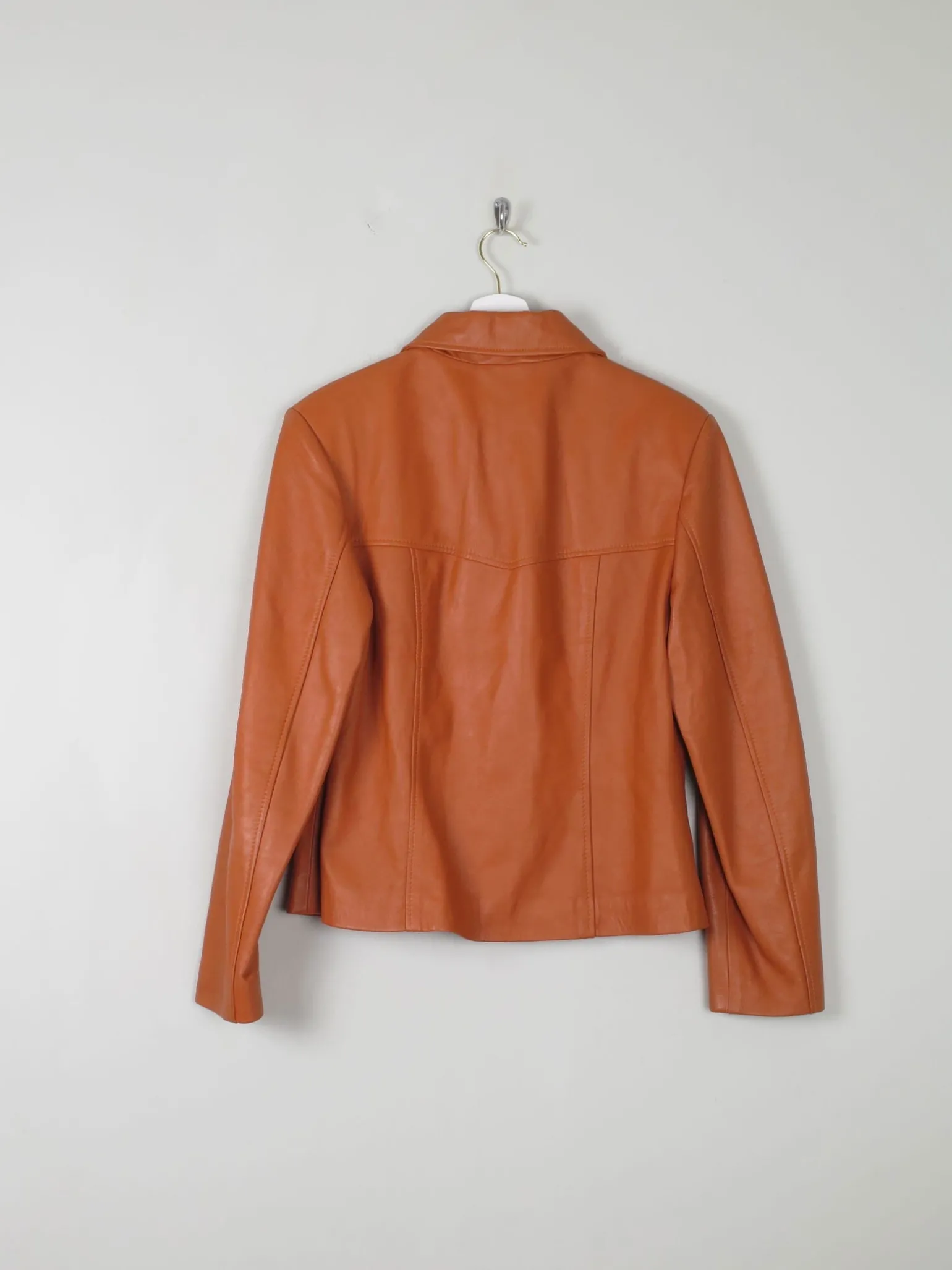 Women's Tan Vintage Leather Jacket M