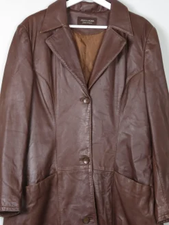 Women's Tan/Brown Soft Leather Coat L