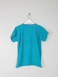 Women's Turquoise Embroidered Vintage Top S/M