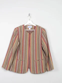 Women's Tweed Striped Vintage Bolero Jacket S/M