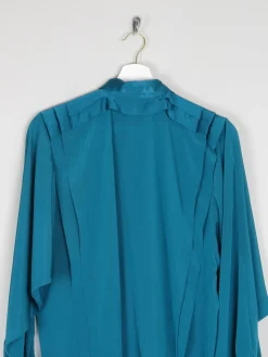 Women's Vintage Aqua Green Blouse With Bow Detail XS/S