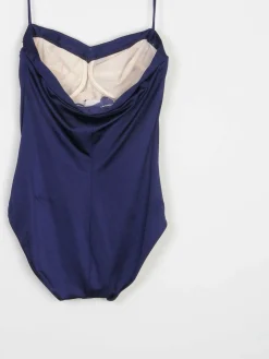 Women’s Vintage Beach Print Navy Swimsuit M
