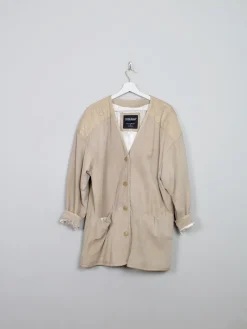 Women's Vintage Beige Suede Jacket L