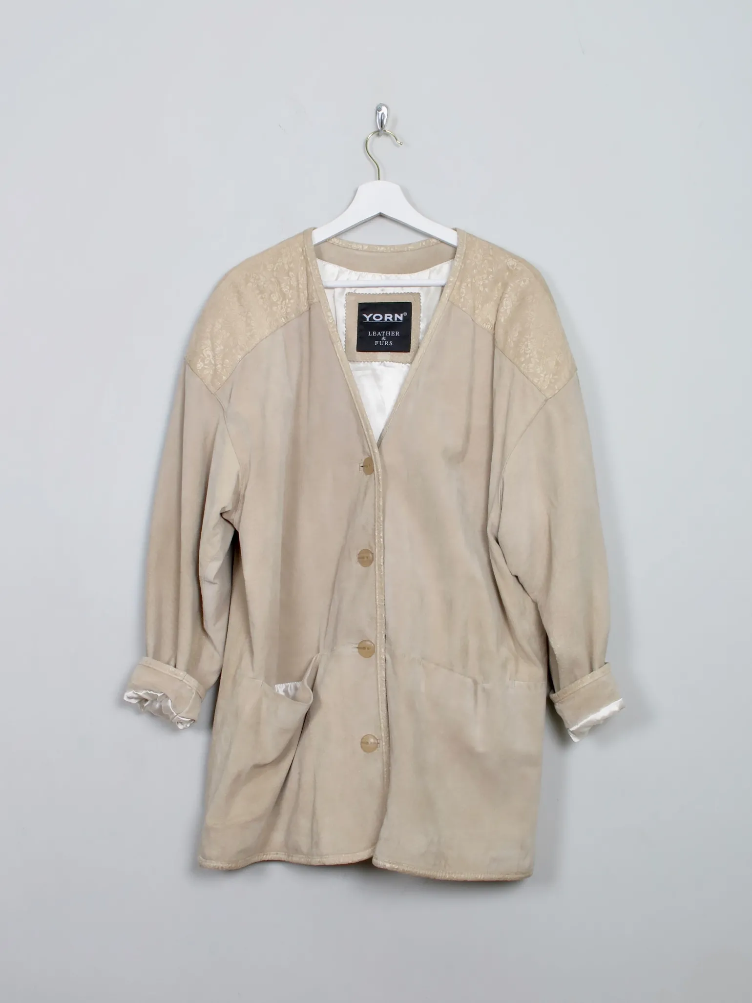Women's Vintage Beige Suede Jacket L