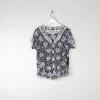 Women's Vintage Black & White Lace Blouse M