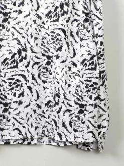 Women's Vintage Black & White Animal Print Blouse 1980s M