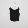 Women's Vintage Black Beaded Top XXS