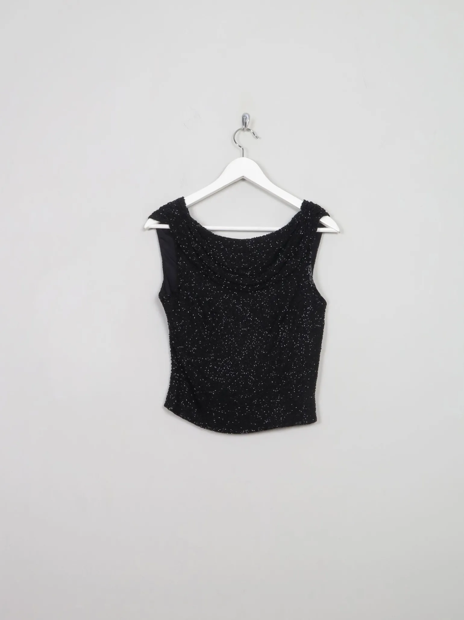 Women's Vintage Black Beaded Top XXS