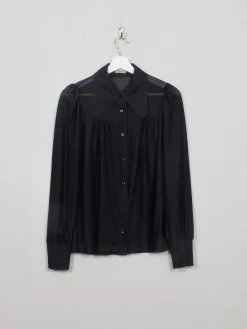 Women's Vintage Black Blouse S/M