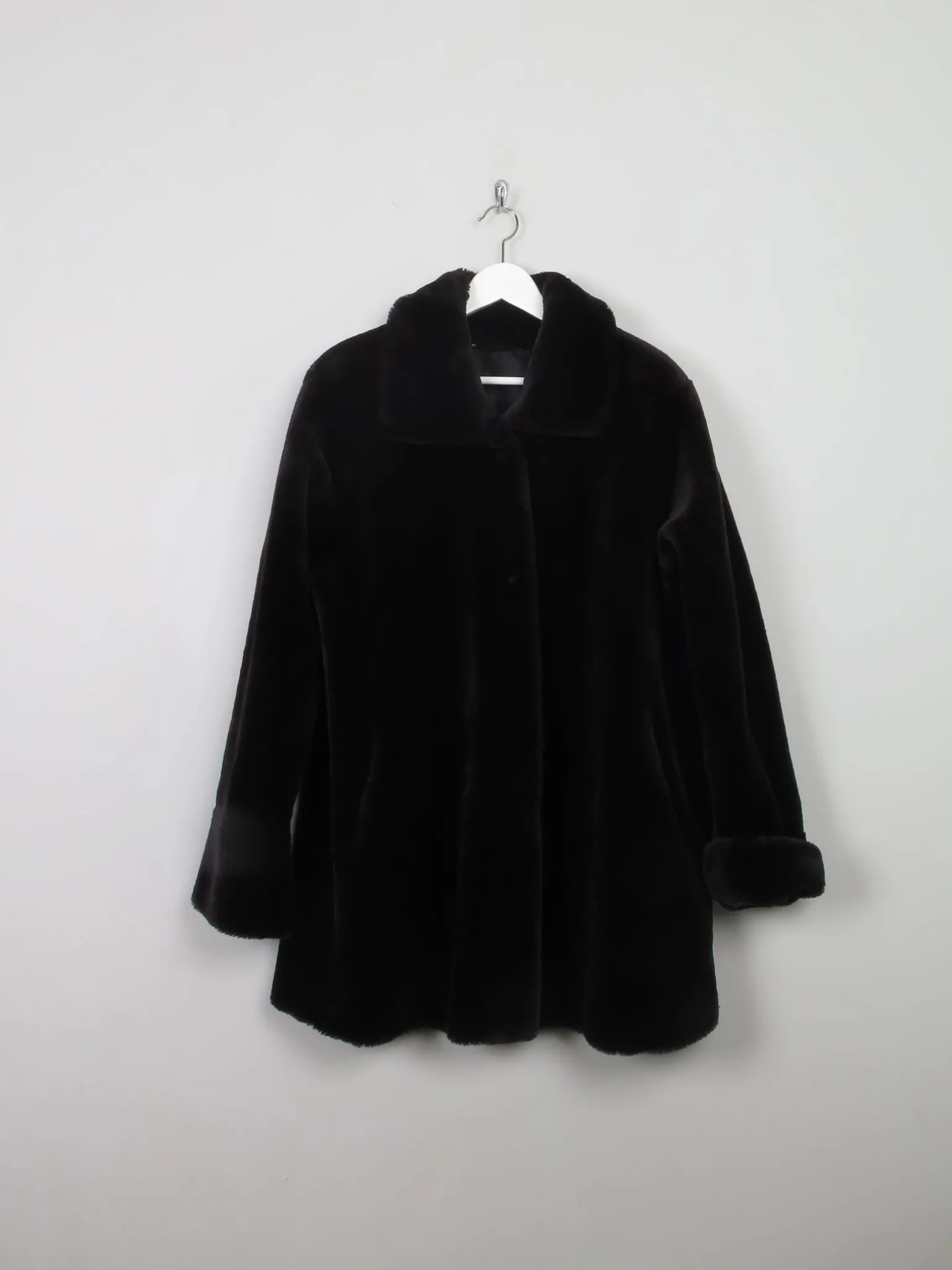 Women's Vintage Black Faux Fur M