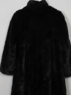 Women's Vintage Black Faux Fur Coat S/M