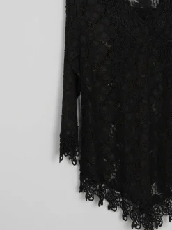Women’s Vintage Black Lace Jacket/Top M