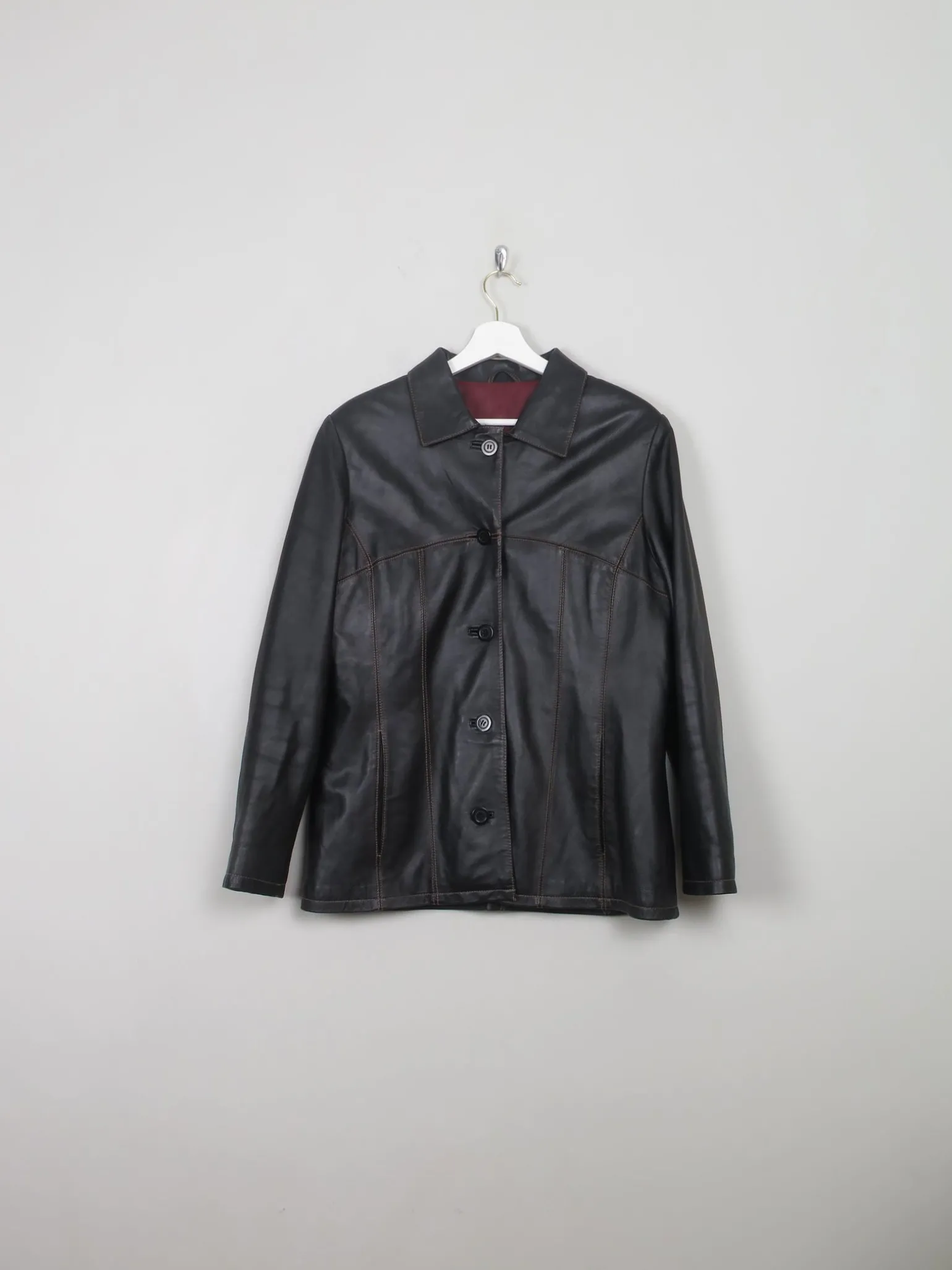 Women's Vintage Black Leather Jacket M