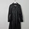 Women's Vintage Black Leather Coat XL
