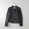 Women's Vintage Black Leather Jacket M