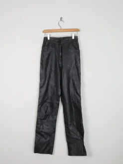 Women’s Vintage Black Leather Trousers 8