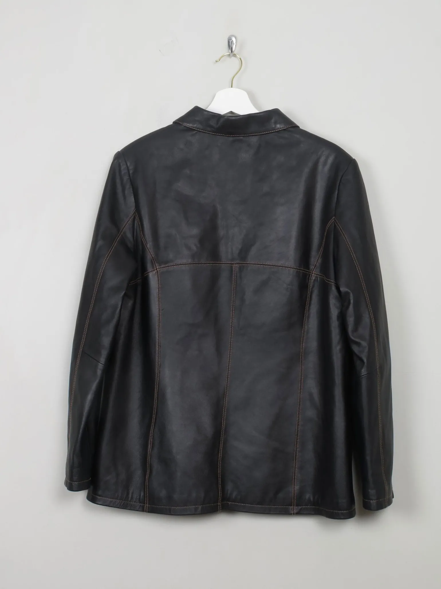 Women's Vintage Black Leather Jacket M