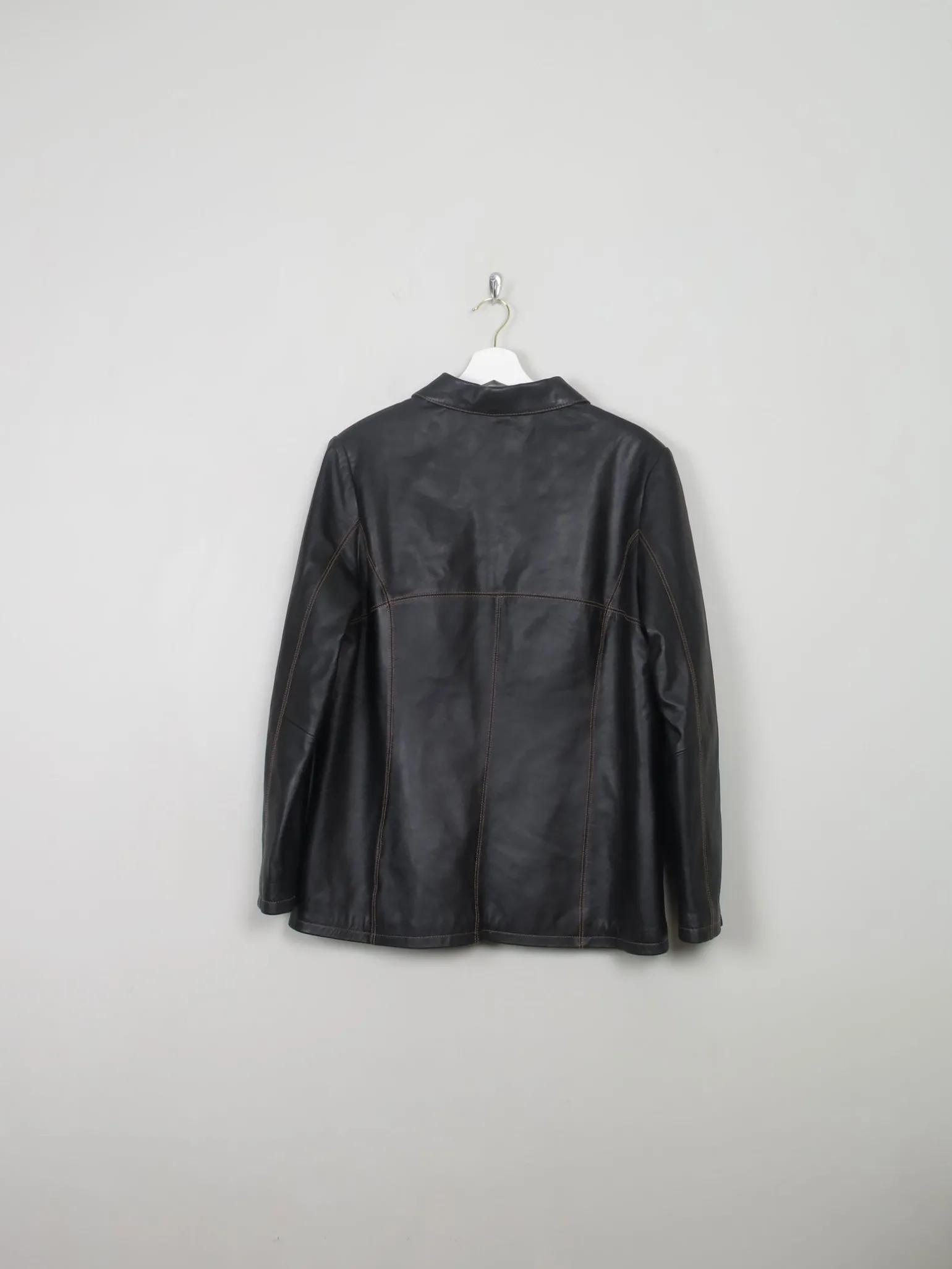 Women's Vintage Black Leather Jacket M