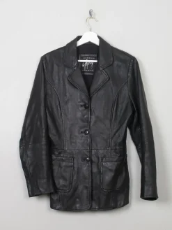 Women's Vintage Black Leather Jacket S