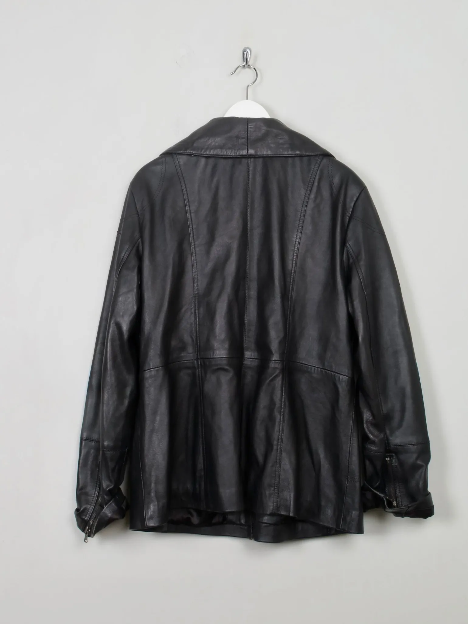 Women's Vintage Black Leather Jacket M/L