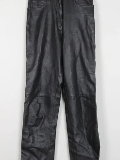 Women’s Vintage Black Leather Trousers 8
