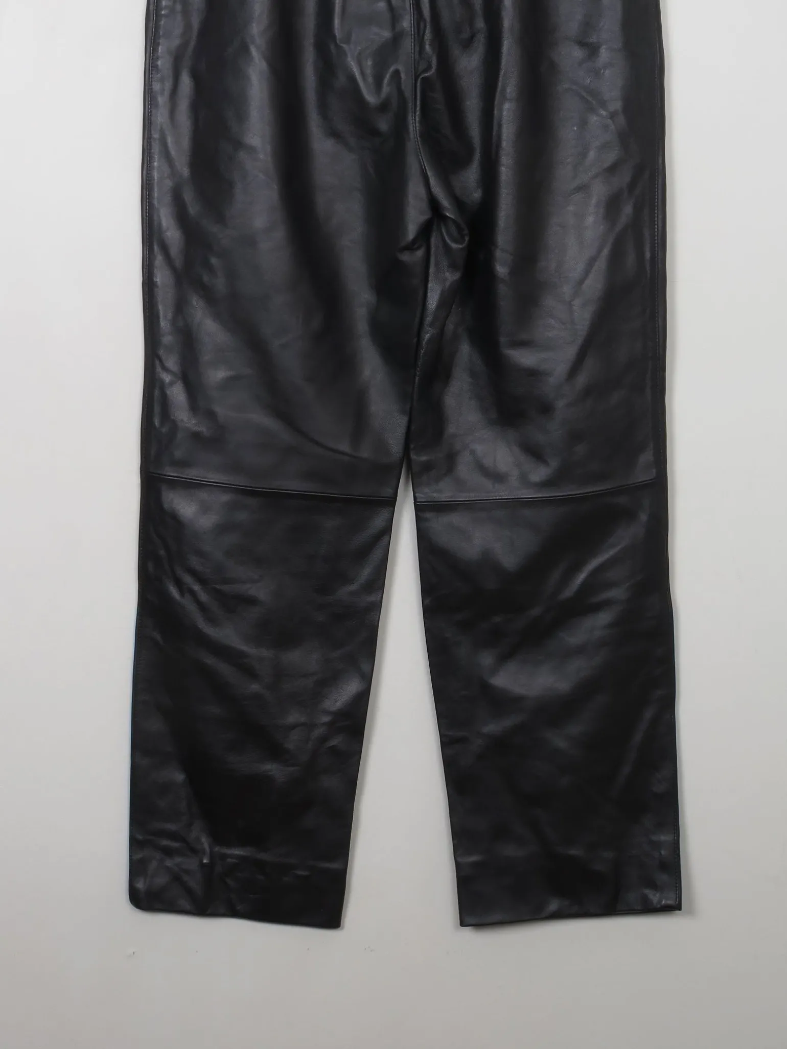 Women's Vintage Black Leather Trousers 33" W 30"L