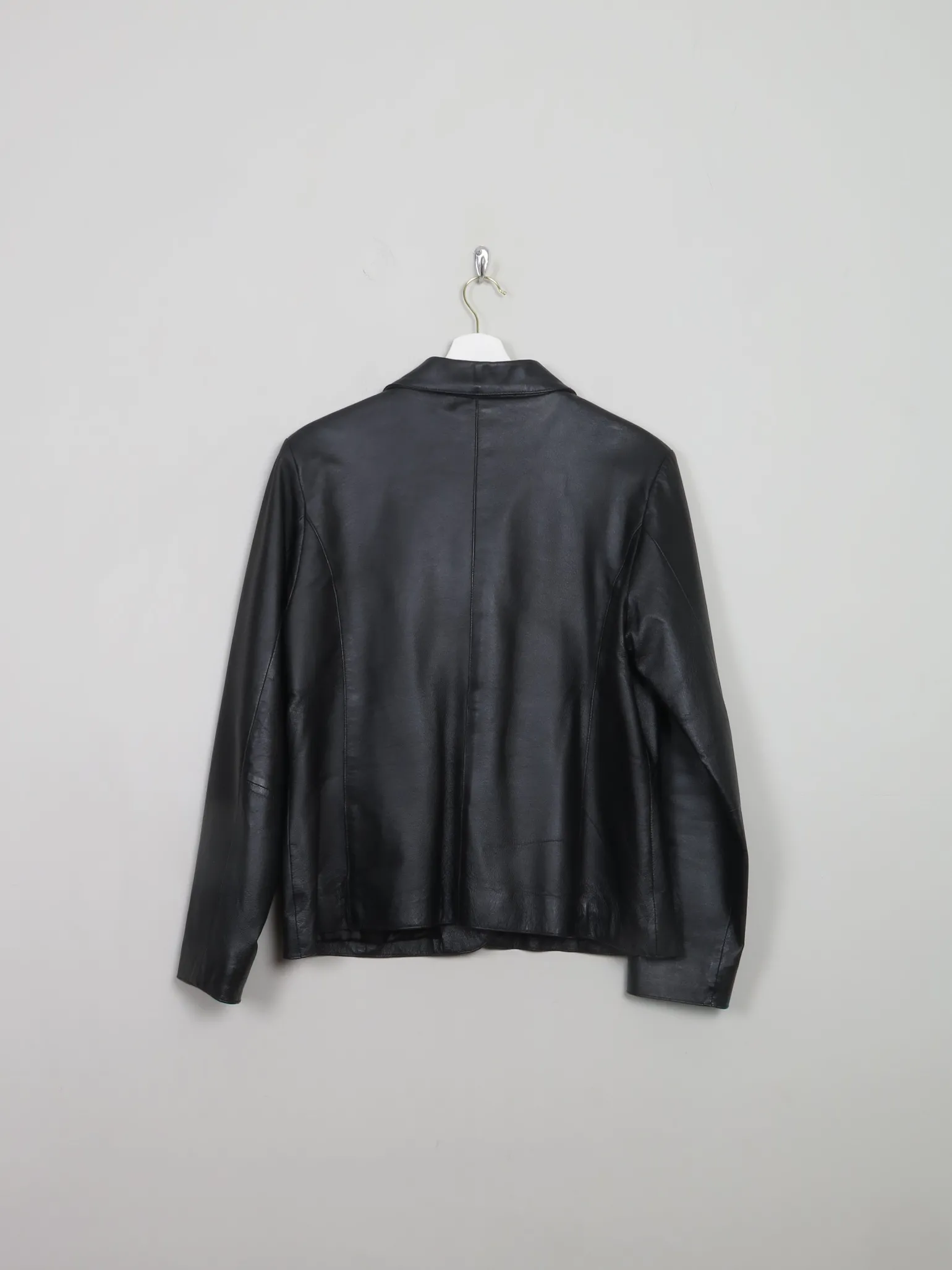 Women's Vintage Black Leather Jacket M