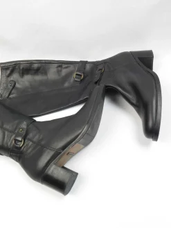 Women’s Vintage Black Leather Tommy Hilfiger Boots 7 UK 40 Eu