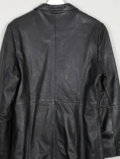 Women's Vintage Black Leather Short Coat M