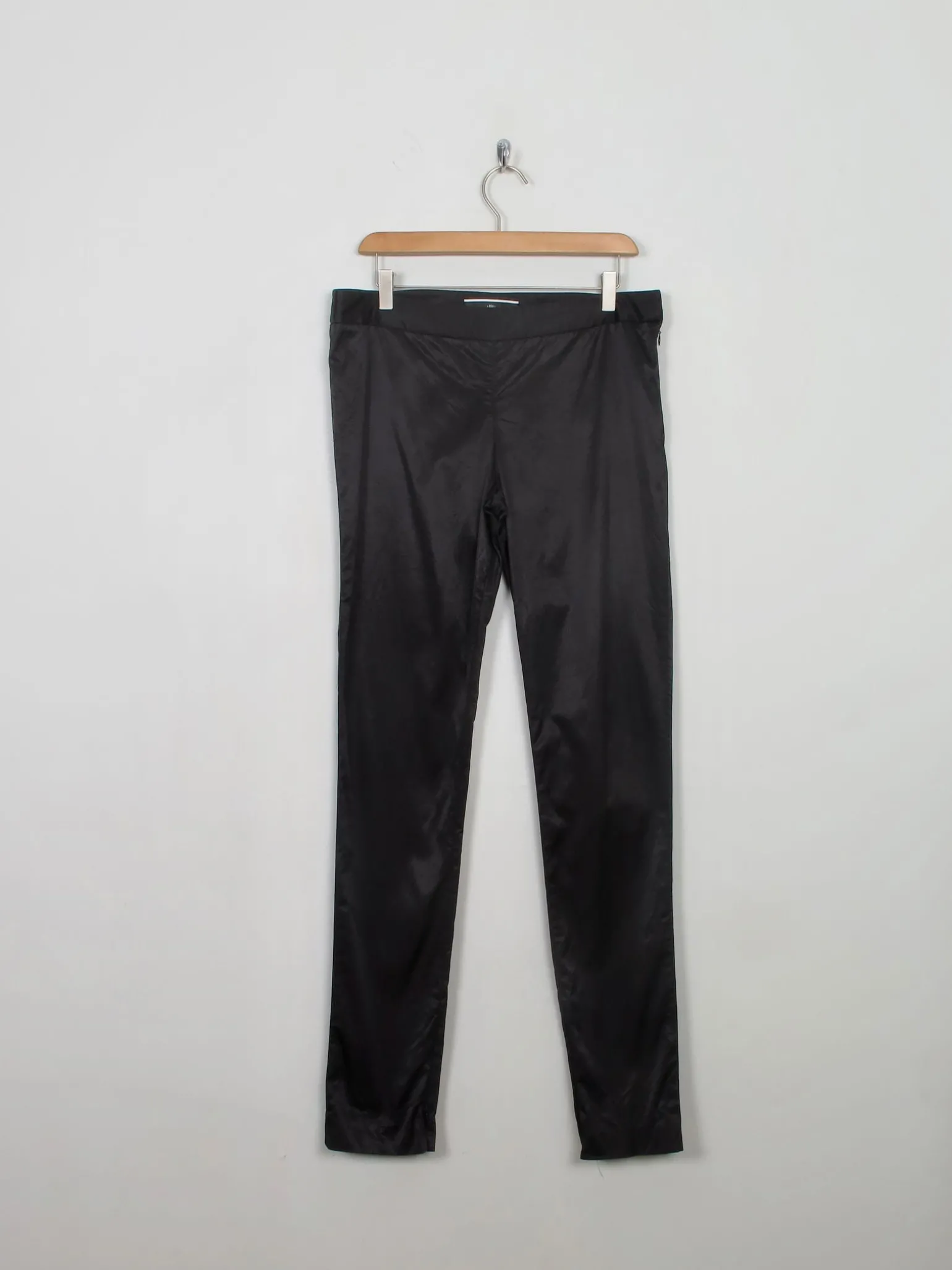 Women's Vintage Black Malene Birger Satin Trousers 31W