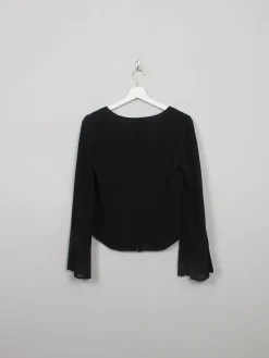 Women's Vintage Black Structured  Blouse With Diamante