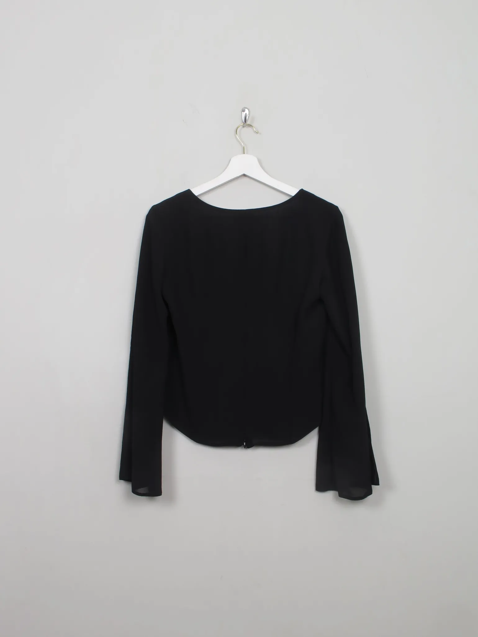 Women's Vintage Black Structured Blouse With Diamante