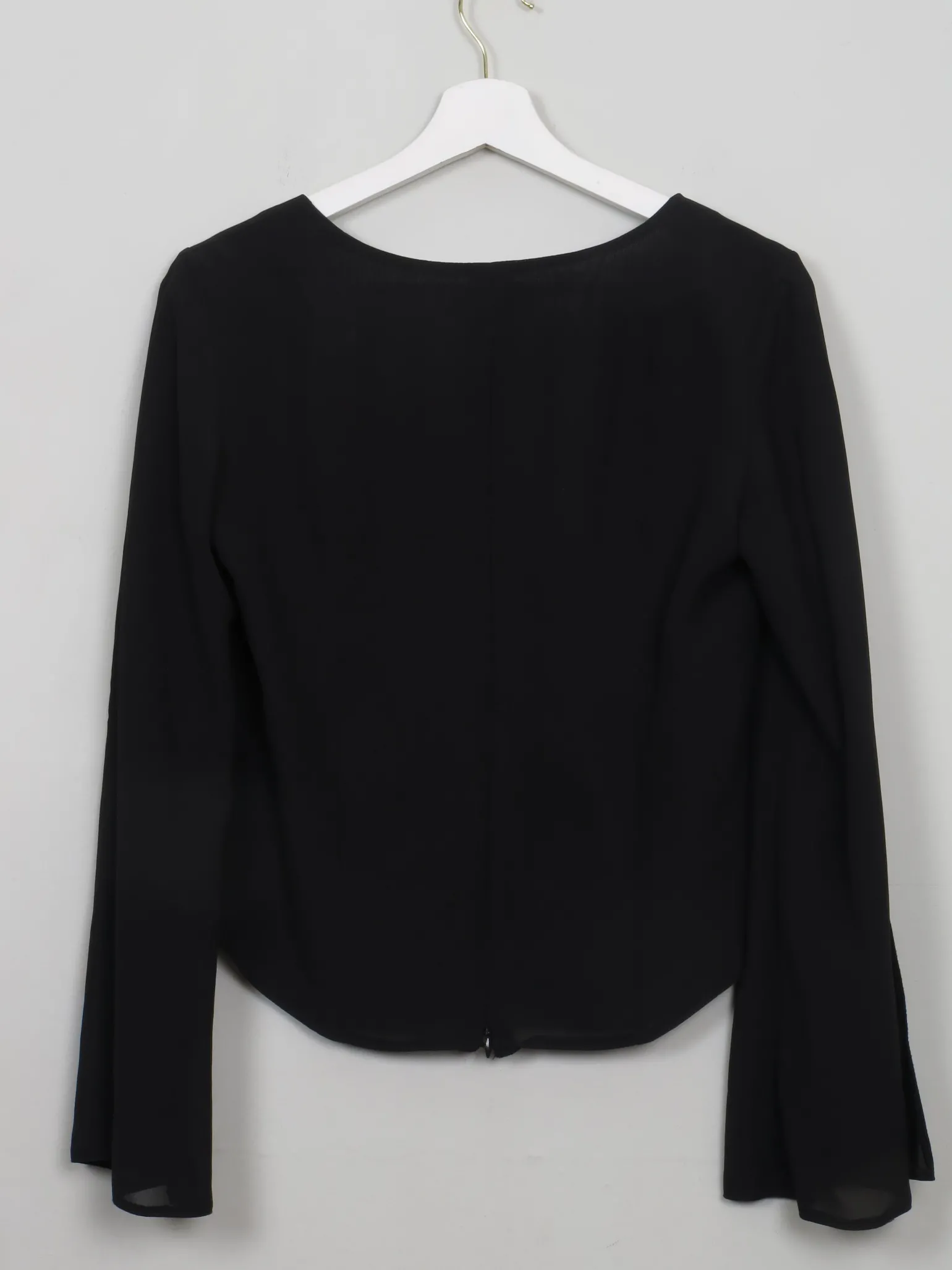 Women's Vintage Black Structured Blouse With Diamante