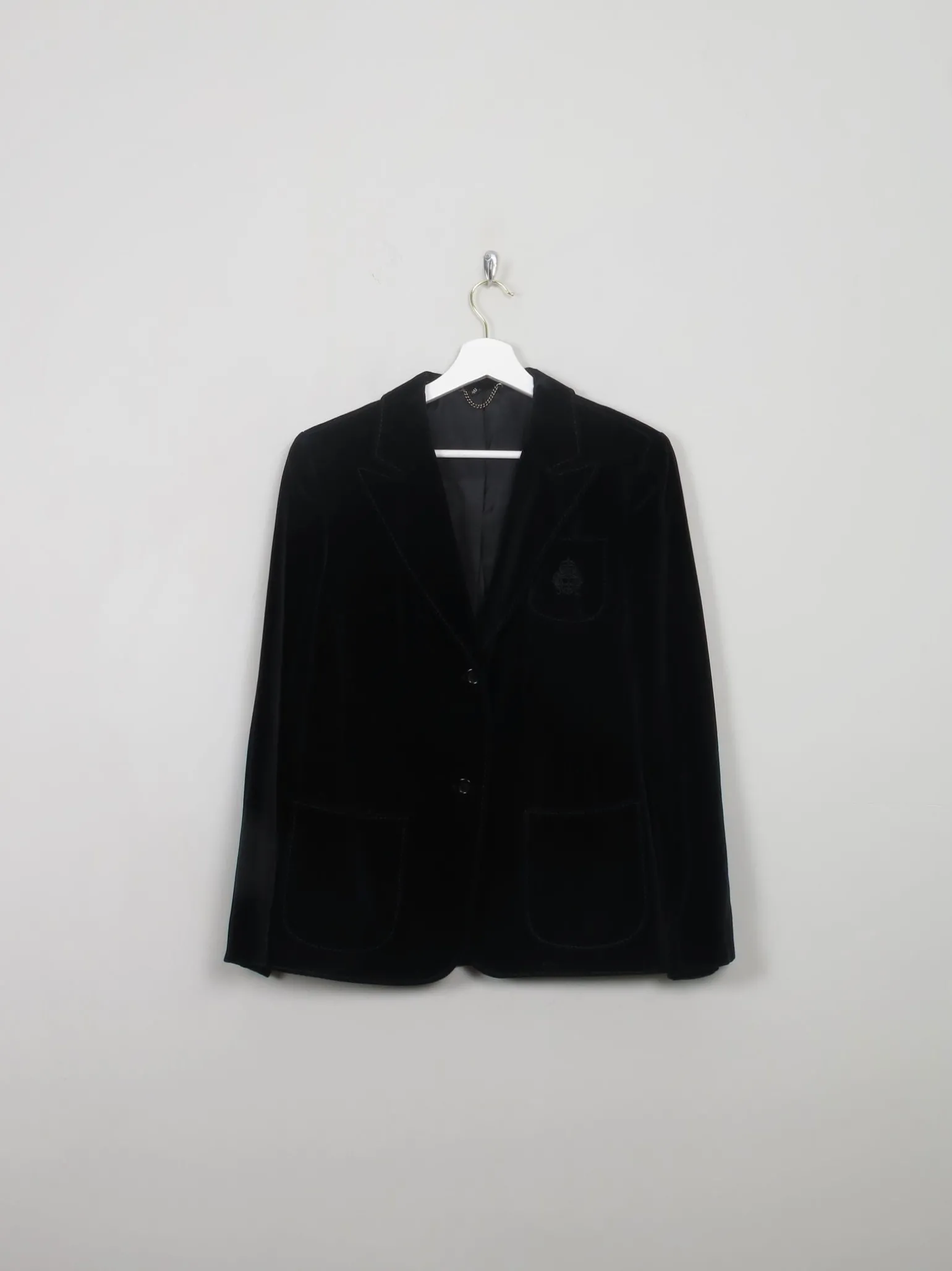 Women's Vintage Black Velvet Jacket S/M