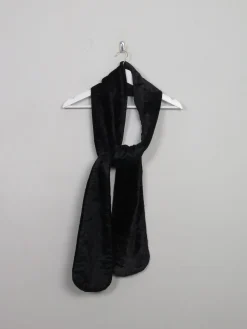 Women's Vintage Black Velvet Long Scarf