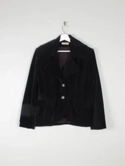 Women's Vintage Black Velvet Jacket S