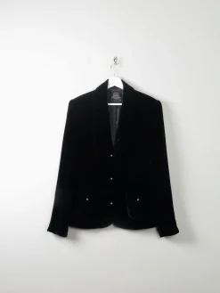 Women's Vintage Black Velvet Jacket M