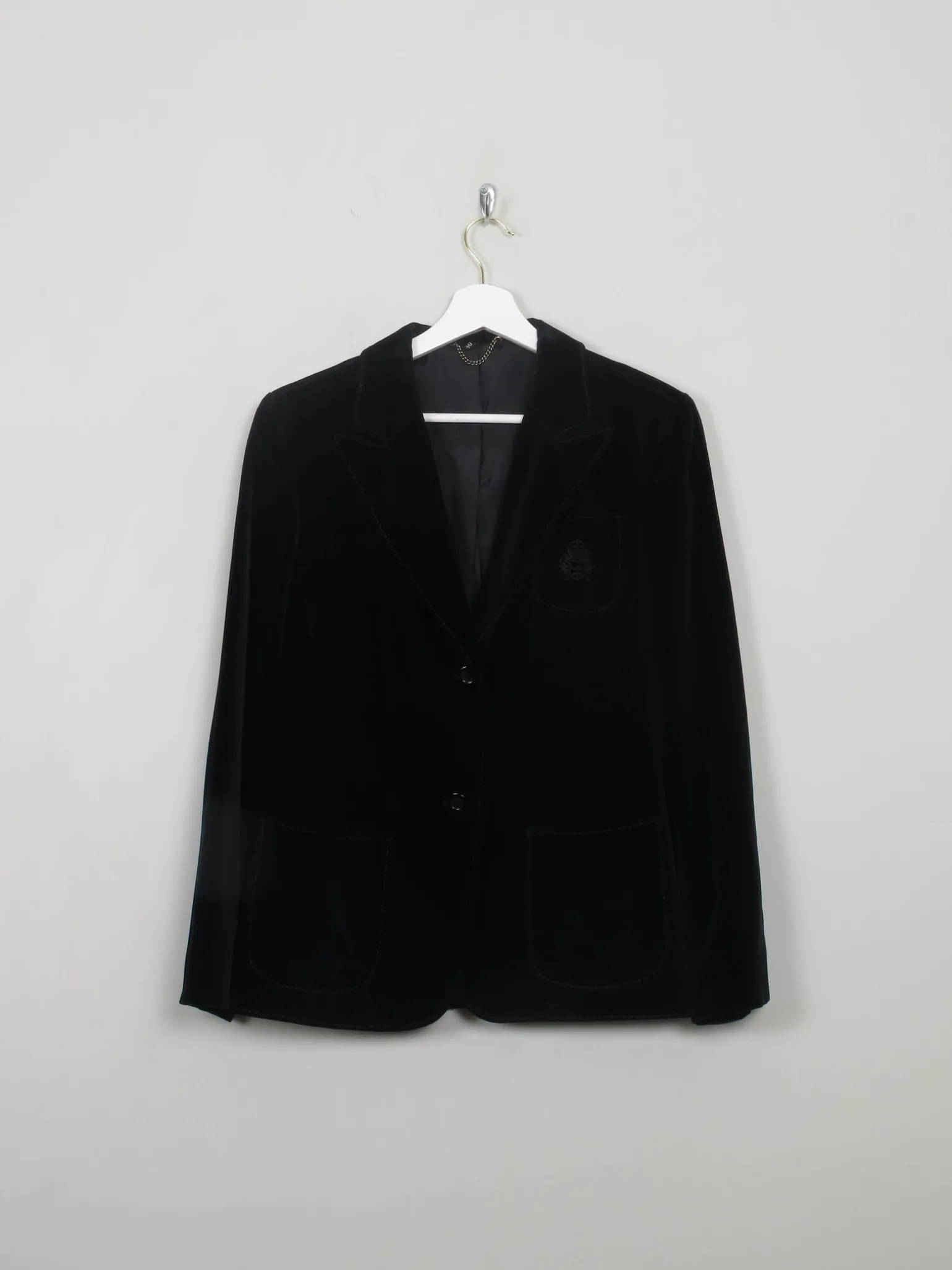 Women's Vintage Black Velvet Jacket S/M