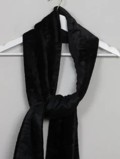 Women's Vintage Black Velvet Long Scarf