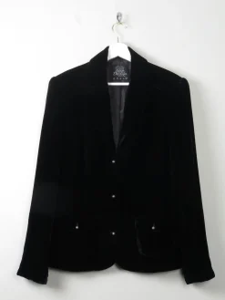Women's Vintage Black Velvet Jacket M
