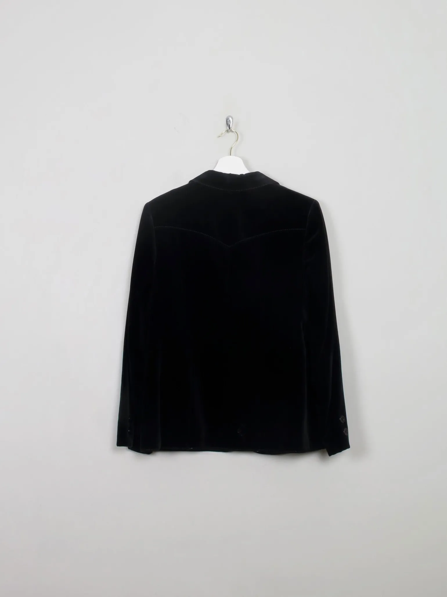 Women's Vintage Black Velvet Jacket S/M