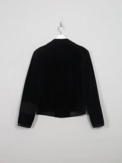 Women's Vintage Black Velvet Jacket With Sequin S/M